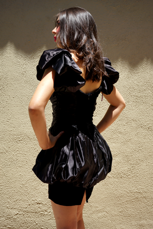 1980's Black Satin Euphoria Dress