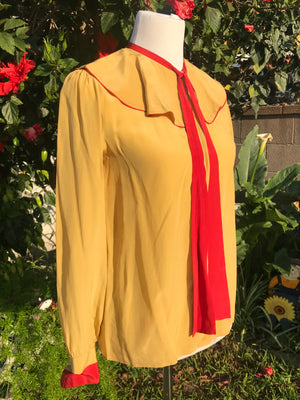 
                
                    Load image into Gallery viewer, Sailor Parisian Heart of Gold Silk Blouse
                
            