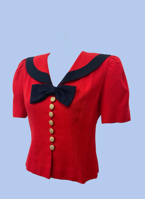 Come Sail Away With Me Red Sailor Top