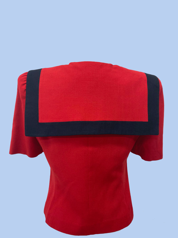 Come Sail Away With Me Red Sailor Top