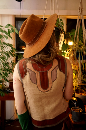Vintage 1970's Abstract Materials Vest