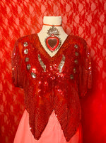 Vintage 80's Red Butterfly Top